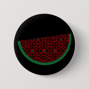 Palestine watermelon Embroidery red tatreez  6 Cm Round Badge