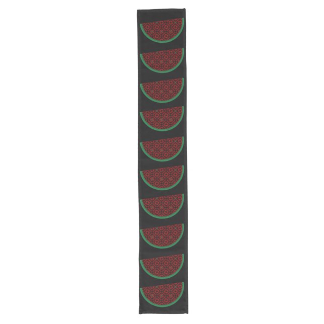 Palestine watermelon Embroidery red tatreez  Long Table Runner (Front)