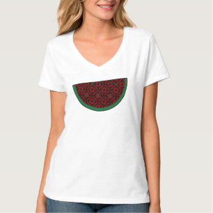 Palestine watermelon Embroidery red tatreez  T-Shirt