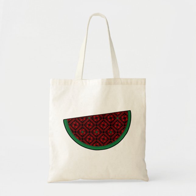 Palestine watermelon Embroidery red tatreez  Tote Bag (Front)