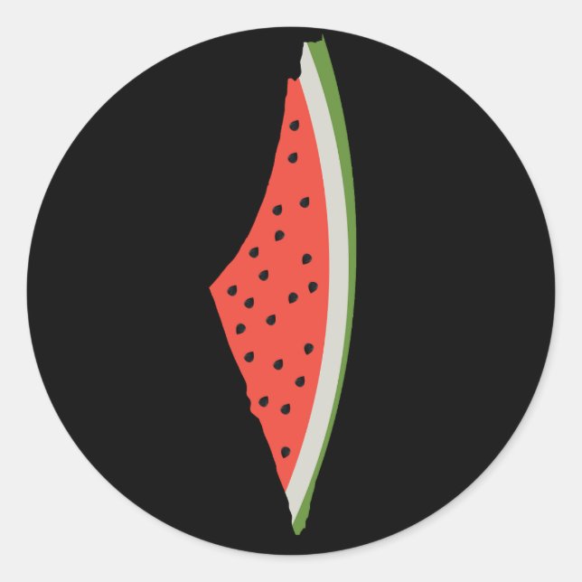 Palestine Watermelon Flag Map. Free Palestinians. Classic Round Sticker (Front)