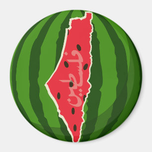 Palestine Watermelon Flag Map. Free Palestinians. Magnet