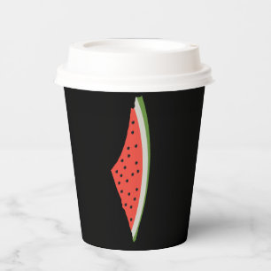 Palestine Watermelon Flag Map. Free Palestinians. Paper Cups