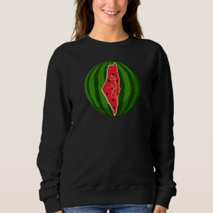 Palestine Watermelon Flag Map. Free Palestinians. Sweatshirt