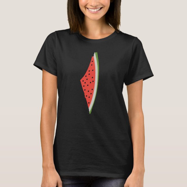 Palestine Watermelon Flag Map. Free Palestinians. T-Shirt (Front)