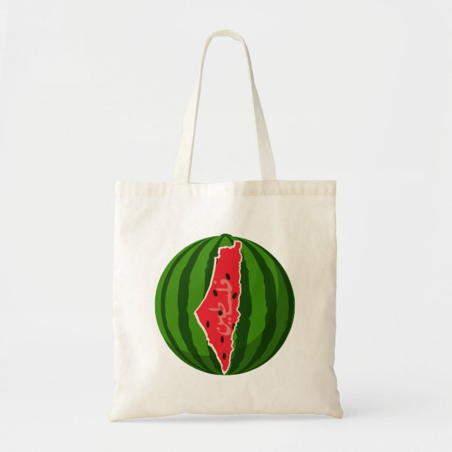 Palestine Watermelon Flag Map. Free Palestinians Tote Bag (Front)