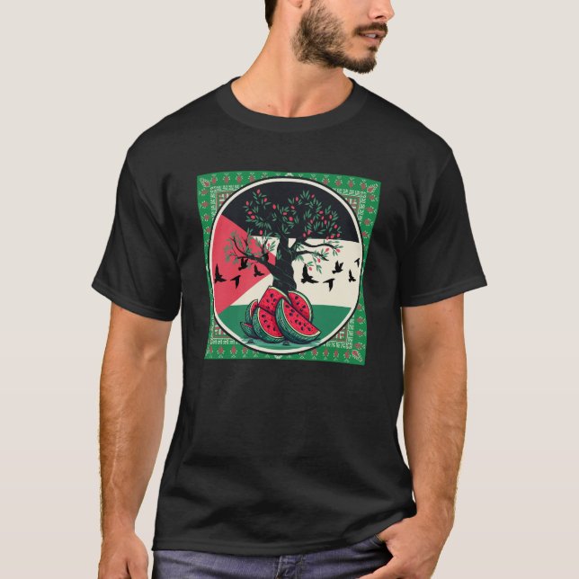 palestine watermelon - Freedom for Palestinians  T-Shirt (Front)