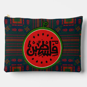 Palestine watermelon-Palestine Arabic word"فلسطين" Accessory Pouch