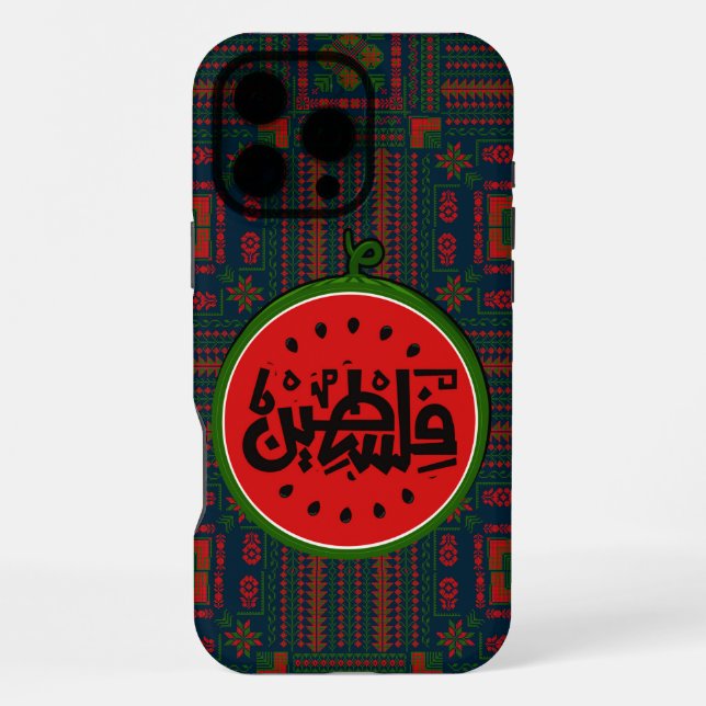 Palestine watermelon-Palestine Arabic word"فلسطين" iPhone Case (Back)