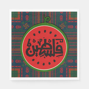 Palestine watermelon-Palestine Arabic word"فلسطين" Napkin