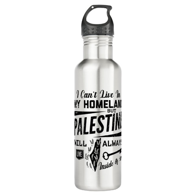 Palestine will always live inside of me-blk 710 ml water bottle (Front)
