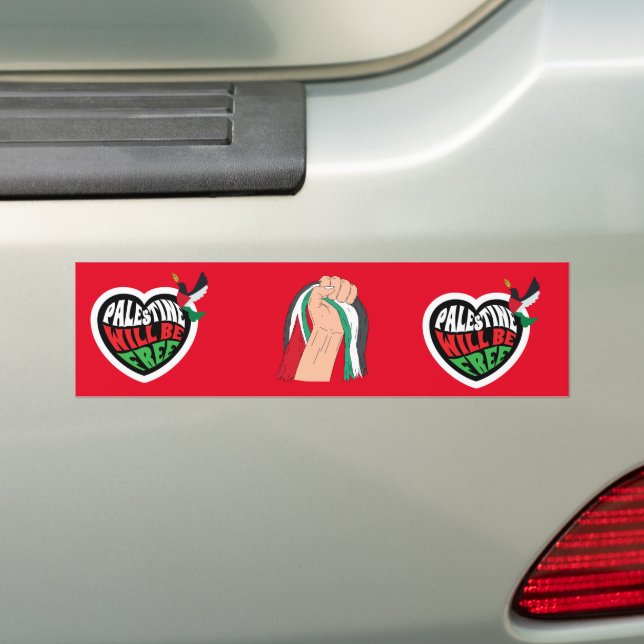 Palestine Will Be Free Bumper Sticker (On Car)