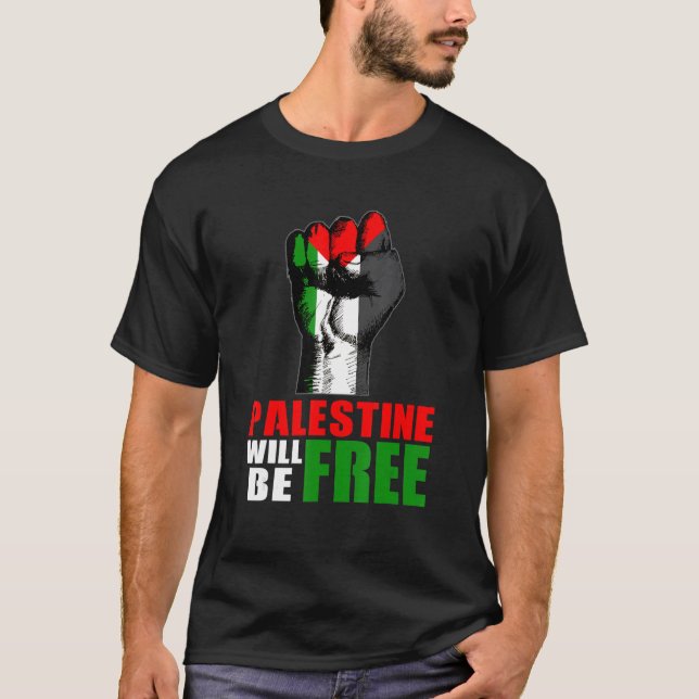 Palestine Will Be Free Palestine Flag Support Men  T-Shirt (Front)