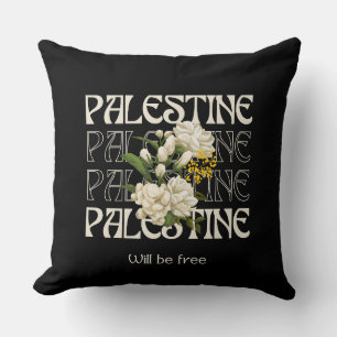 PALESTINE WILL BE FREE   Watercolor Jasmine Cushion