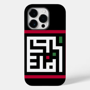 Palestine word in arbic Wordart- square word flag Case-Mate iPhone 14 Pro Case