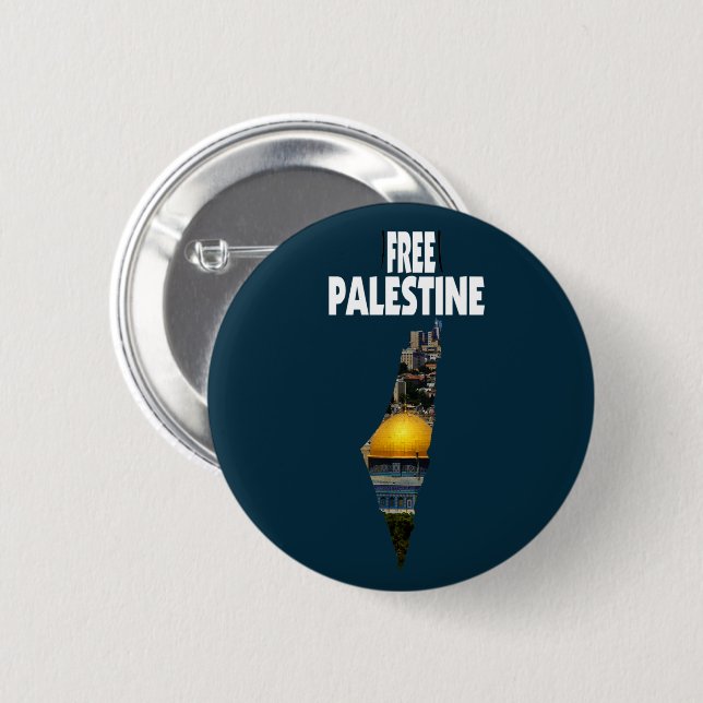 Palestinian Al Quds Free Palestine 6 Cm Round Badge (Front & Back)