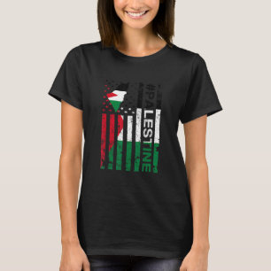Palestinian American Flag  Palestine Usa Pride T-Shirt