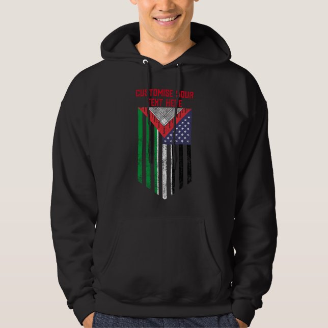 Palestinian American flag - Save Palestine  Hoodie (Front)