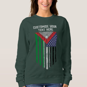 Palestinian American Sweatshirt - Palestinian Flag