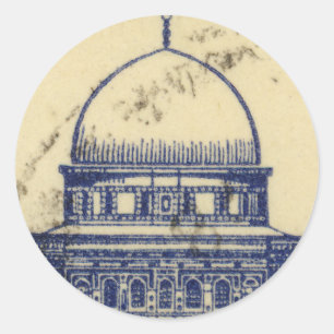 palestinian ancient stamp 1920_  palestine folklor classic round sticker