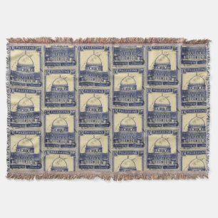 palestinian ancient stamp 1920_  palestine folklor throw blanket