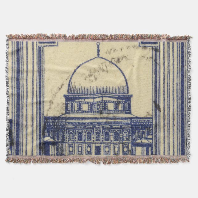 palestinian ancient stamp 1920_  palestine folklor throw blanket (Front)