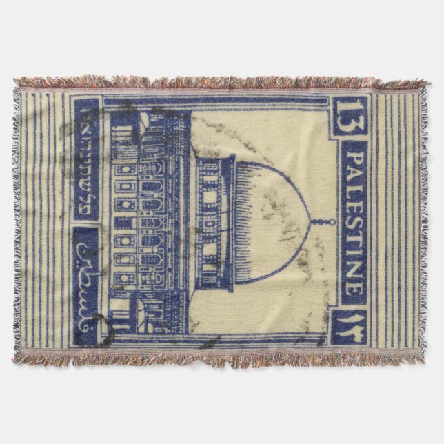 palestinian ancient stamp 1920_  palestine folklor throw blanket (Front)