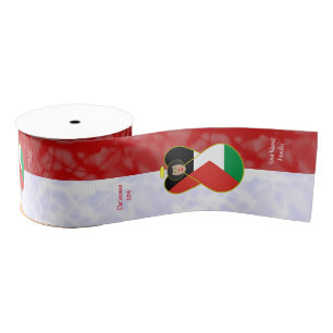 Palestinian Angel Black Hair Dressed in Flag Grosgrain Ribbon
