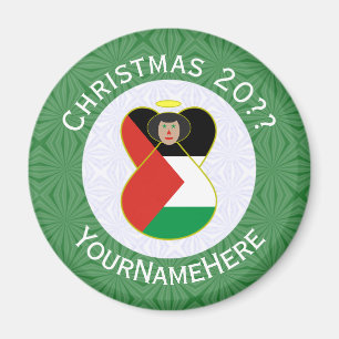 Palestinian Angel Christmas Flag Personalised  Magnet