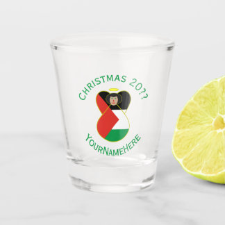 Palestinian Angel Christmas Flag Personalised Shot Glass