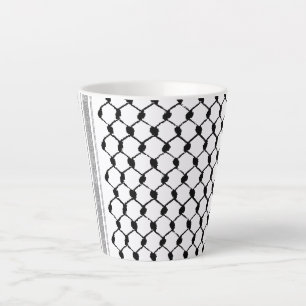 Palestinian Arabic Kufiya Hatta Pattern Customised Latte Mug