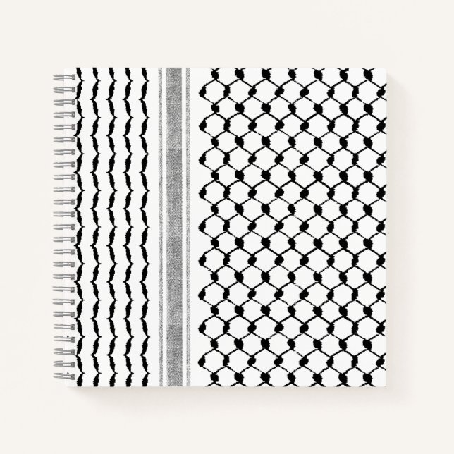 Palestinian Arabic Kufiya Pattern Custom Notebook (Front)