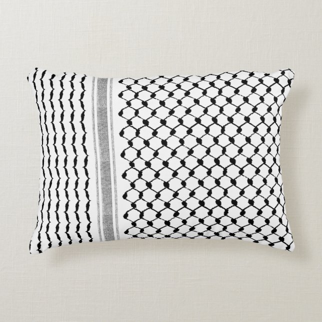 Palestinian Arabic Kufiya Pattern Customised  Decorative Cushion (Front)