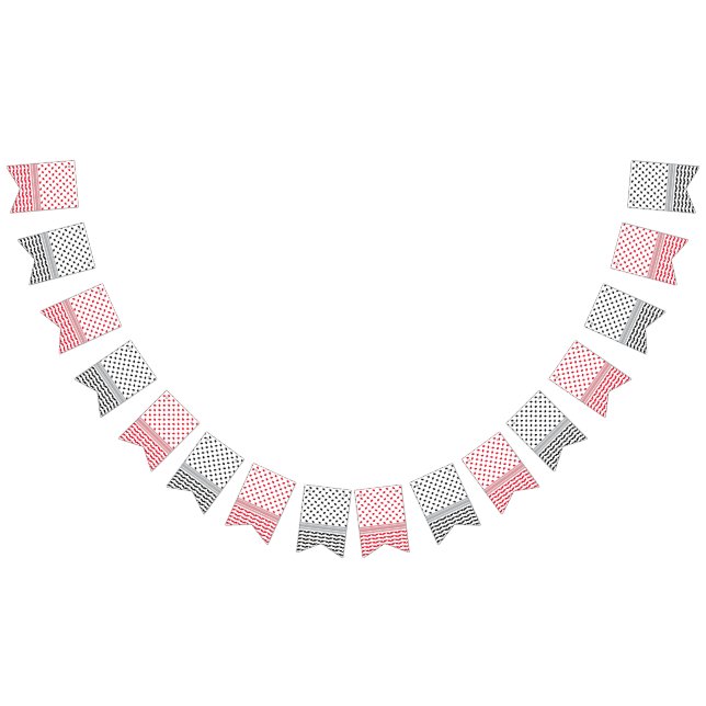 Palestinian Black & Red Keffiyeh  Bunting (All)