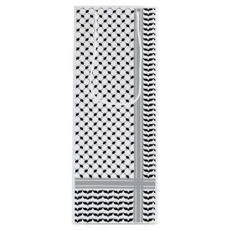 Palestinian Black & White Keffiyeh Wine Gift Bag