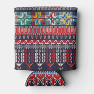 Palestinian Embroidery Motif Pattern. Can Cooler