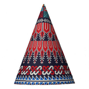 Palestinian Embroidery Motif Pattern. Party Hat