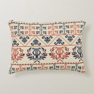 Palestinian embroidery motif, seamless pattern des decorative cushion