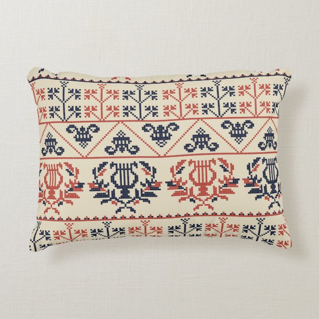 Palestinian embroidery motif, seamless pattern des decorative cushion (Front)