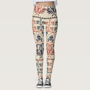 Palestinian embroidery motif, seamless pattern des leggings
