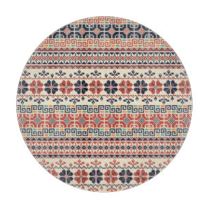 Palestinian Embroidery Motif: Traditional Beauty. Cutting Board