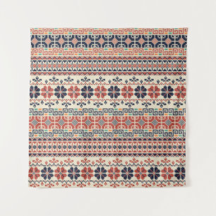 Palestinian Embroidery Motif: Traditional Beauty. Tapestry