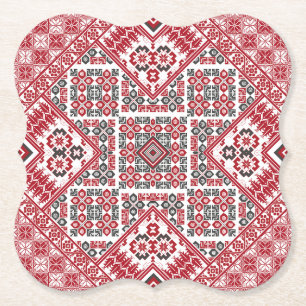 Palestinian Embroidery pattern 2  Paper Coaster