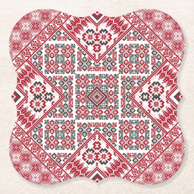 Palestinian Embroidery pattern 2  Paper Coaster (Front)