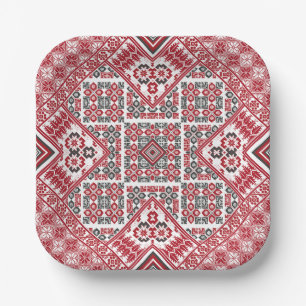 Palestinian Embroidery pattern 2 Paper Plate