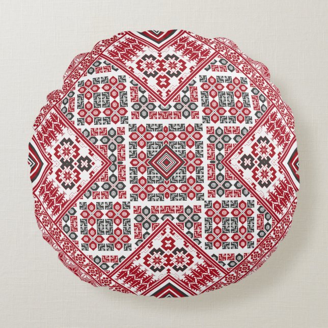 Palestinian Embroidery pattern 2  Round Cushion (Front)