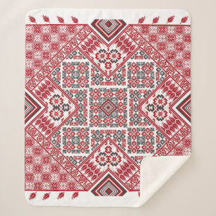 Palestinian Embroidery pattern 2   Sherpa Blanket