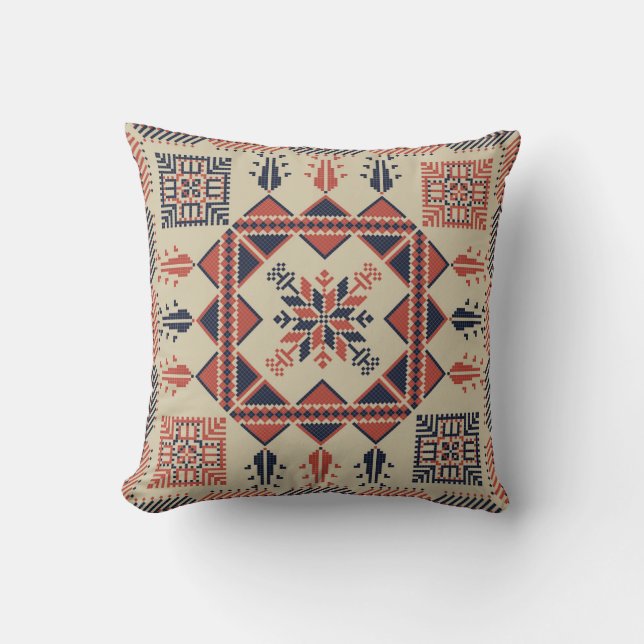 Palestinian embroidery pattern cushion (Front)