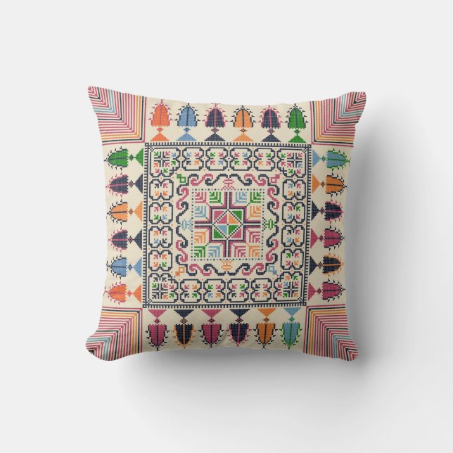 Palestinian embroidery pattern cushion (Front)