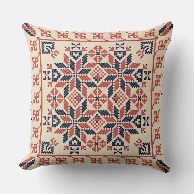 Palestinian embroidery pattern cushion (Front)